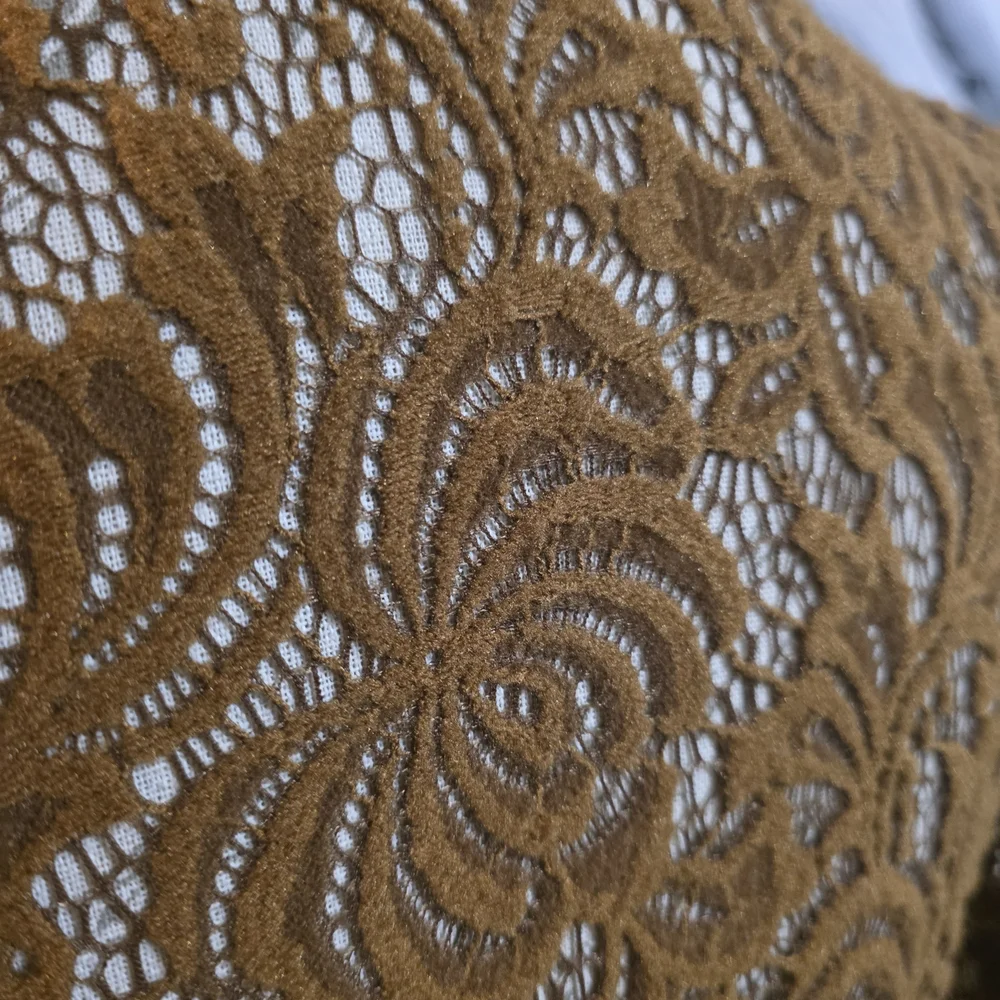 Free People Chocolate Lace Long Sleeve Top